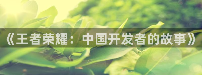 沐鸣娱乐2登录平台官网入口：《王者荣耀：中国开发者的故事》